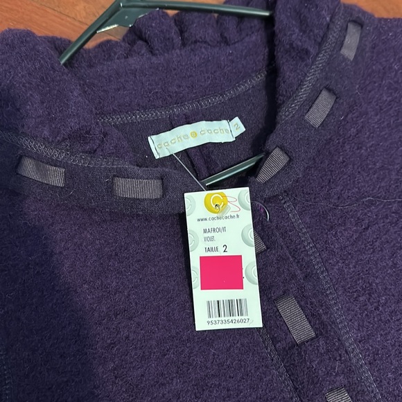 NWT Cache&Cache women’s wool blend jacket - made in Italy - purple 2 - Picture 2 of 7